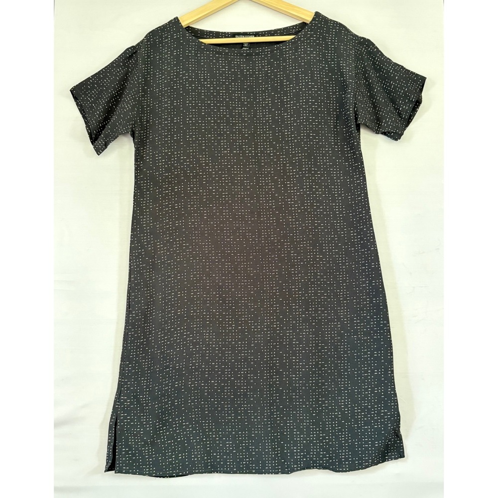 Eileen Fisher Womens XXS Gray Dashed Dot‎ Tencel Viscose Shift Dress S19TRZ